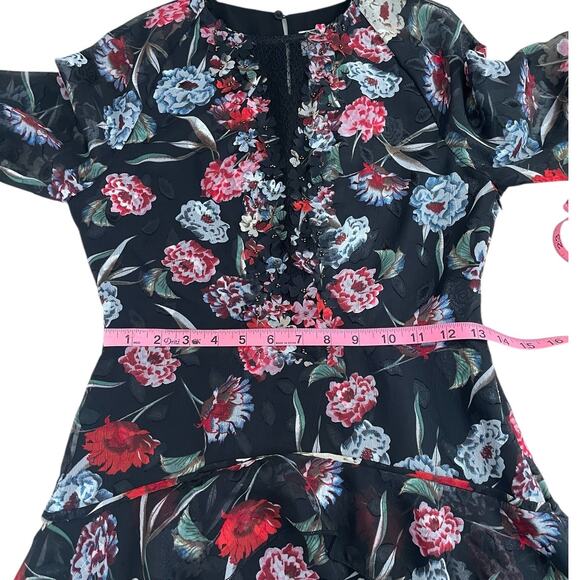 Foxiedot Alva Floral Mini Dress Size XS Whimsy Coquette Chic Wedding Guest - Picture 10 of 16